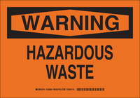 imagen de Brady B-555 Aluminio Rectángulo Cartel de residuos peligrosos Naranja - 10 pulg. Ancho x 7 pulg. Altura - 126564