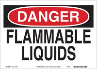imagen de Brady B-563 Polipropileno de alta densidad Rectángulo Cartel de material inflamable Blanco - 10 pulg. Ancho x 7 pulg. Altura - 116119