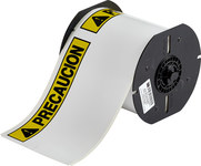 imagen de Brady B30-25-595-PREC Rollo de etiquetas para impresora - 4 pulg. x 6 pulg. - Vinilo - Blanco, Texto amarillo/negro - B-595