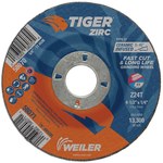 imagen de Weiler Tiger Zirc Disco esmerilador 58071 - 4-1/2 pulg - Zirconio - 24 - T