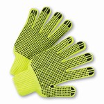 imagen de West Chester HVG708SKBS Verde de alta visibilidad Grande Algodón/Poliéster Guantes de uso general - Pulgar tipo ala - Longitud 9.5 pulg. - 662909-708069