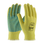 imagen de PIP Kut Gard 08-K300PD Blue/Yellow Small Cut-Resistant Gloves - ANSI A3 Cut Resistance - PVC Dotted Single Side Coating - 9 in Length - 08-K300PD/S