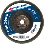 imagen de Weiler Tiger Paw Type 29 Flap Disc 51133 - Zirconium - 5 in - 60 - Medium