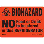 imagen de Brady B-485 Poliéster Rectángulo Cartel de saneamiento de alimentos Naranja - 3.5 pulg. Ancho x 5 pulg. Altura - 20329LS