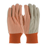 imagen de PIP 91-910PDO High-Visibility Orange Cotton Canvas General Purpose Gloves - Straight Thumb - PVC Dotted Palm & Fingers Coating