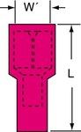 imagen de 3M Scotchlok MNG18-250DFIX Rojo Unido Nailon Terminal de desconexión rápida embutido - Longitud 0.87 pulg. - 58809