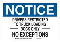 imagen de Brady B-555 Aluminio Rectángulo Letrero de tránsito de montacargas y camiones de almacén Blanco - 14 pulg. Ancho x 10 pulg. Altura - 129534