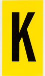 imagen de Brady 1570-K Etiqueta en forma de letra - K - Negro sobre amarillo - 5 pulg. x 9 pulg. - B-946