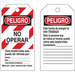 imagen de Brady 98219 Negro/Rojo sobre blanco Poliéster/papel Etiqueta de bloqueo/etiquetado - Ancho 3 pulg. - Altura 5 3/4 pulg. - B-837