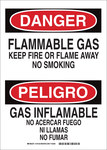imagen de Brady B-555 Aluminio Rectángulo Cartel de material inflamable Blanco - 7 pulg. Ancho x 10 pulg. Altura - Idioma Inglés/Español - 124121