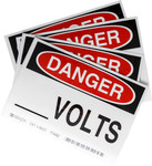 imagen de Brady Poliéster Rectángulo Cartel de seguridad eléctrica Blanco - 5 pulg. Ancho x 3.5 pulg. Altura - Laminado - 86221