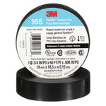 imagen de 3M Temflex 165BK4A Negro Cinta eléctrica - 0.75 pulg. x 60 pies - Grosor 6 mil - 92568