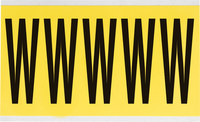 imagen de Brady 3460-W Etiqueta en forma de letra - W - Negro sobre amarillo - 1 3/4 pulg. x 5 pulg. - B-498