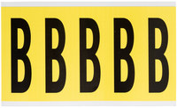 imagen de Brady B3460- Etiqueta en forma de letra - B - Negro sobre amarillo - 1 3/4 pulg. x 5 pulg. - B-498