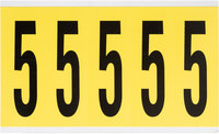 imagen de Brady 3460-5 Etiqueta de número - 5 - Negro sobre amarillo - 1 3/4 pulg. x 5 pulg. - B-498