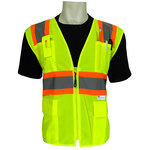 imagen de Global Glove Frogwear GLO-003 Chaleco de alta visibilidad GLO-003/LG - tamaño Grande - Poliéster - Lima fluorescente/Naranja - ANSI clase 2 - glo-003 lg