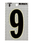 imagen de Brady 3010-9 Etiqueta de número - 9 - Negro sobre plateado - 2 1/2 pulg. x 3 1/2 pulg. - B-309