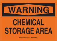 imagen de Brady B-401 Poliestireno Rectángulo Señal de almacenamiento de productos químicos Naranja - 10 pulg. Ancho x 7 pulg. Altura - 21852