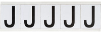 imagen de Brady 9714-J Etiqueta en forma de letra - J - Negro sobre blanco - 1 13/16 pulg. x 2 1/4 pulg. - B-946