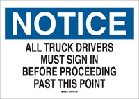 imagen de Brady B-302 Poliéster Rectángulo Letrero de instrucción de conductor de camión Blanco - 10 pulg. Ancho x 7 pulg. Altura - Laminado - 84123