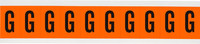 imagen de Brady 6560-G Etiqueta en forma de letra - G - Negro sobre naranja - 7/8 pulg. x 1 1/2 pulg. - B-946