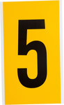 imagen de Brady 1570-5 Etiqueta de número - 5 - Negro sobre amarillo - 5 pulg. x 9 pulg. - B-946