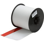 imagen de Brady 113221 Rollo de etiquetas para impresora - 4 pulg. x 100 pies - Vinilo - Rojo/blanco - B-595