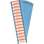 imagen de Brady 149355 Naranja sobre blanco Paño Etiquetas de inspección y calibración - Ancho 1.5 pulg. - Altura 0.625 pulg. - B-500