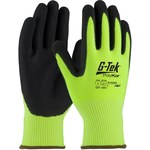 imagen de PIP G-Tek PolyKor 16-343LG Hi-Vis Lime/Black Large Cut-Resistant Gloves - ANSI A2 Cut Resistance - Nitrile Palm & Fingers Coating - 9.6 in Length - 16-343LG/L