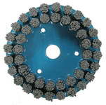 imagen de Weiler Nylox Silicon Carbide Bristle Disc - Fine Grade - Arbor Attachment - 7/8 in Center Hole - 6 in Outside Diameter - 0.055 in Bristle Diameter - 85860