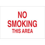 imagen de Brady B-302 Poliéster Rectángulo Letrero de no fumar Blanco - 10 pulg. Ancho x 7 pulg. Altura - Laminado - 88451