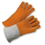 imagen de West Chester Brown/Gray Large Split Cowhide Welding Glove - Wing Thumb - 14 in Length - 9401