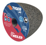 imagen de Weiler Tiger AO Aluminum Oxide Abrasive Cone - Threaded Nut Attachment - 3 in Length - 5/8-11 UNC Center Hole - 68314