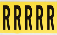 imagen de Brady 3460-R Etiqueta en forma de letra - R - Negro sobre amarillo - 1 3/4 pulg. x 5 pulg. - B-498
