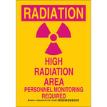 imagen de Brady B-555 Aluminio Rectángulo Cartel de peligro de radiación Amarillo - 10 pulg. Ancho x 14 pulg. Altura - 129207