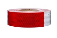 imagen de 3M Diamond Grade 7100150088 Red / White Reflective Conspicuity Tape - 2 in Width x 12 in Length - 0.014 to 0.018 in Thick - 28511