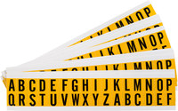 imagen de Brady 1520-LTR KIT Kit de etiquetas de letras - A a Z - Negro sobre amarillo - 9/16 pulg. x 3/4 pulg. - B-946