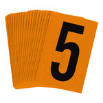 imagen de Bradylite 5910-5 Etiqueta de número - 5 - Negro sobre naranja - 1 pulg. x 1 1/2 pulg. - B-997