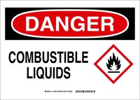 imagen de Brady B-555 Aluminio Rectángulo Cartel de material inflamable Blanco - 10 pulg. Ancho x 7 pulg. Altura - 131803