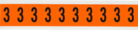 imagen de Brady 6560-3 Etiqueta de número - 3 - Negro sobre naranja - 7/8 pulg. x 1 1/2 pulg. - B-946