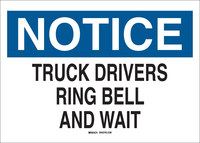 imagen de Brady B-555 Aluminio Rectángulo Letrero de instrucción de conductor de camión Blanco - 14 pulg. Ancho x 10 pulg. Altura - 43412