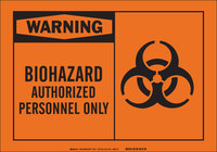 imagen de Brady B-401 Poliestireno Rectángulo Letrero de peligro biológico Naranja - 14 pulg. Ancho x 10 pulg. Altura - 26575