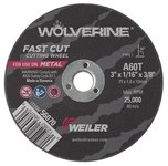 imagen de Weiler Wolverine Rueda de corte 56070 - Tipo 1 - Rueda recta - 3 pulg. - Óxido de aluminio - 60 - T