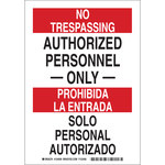 imagen de Brady B-555 Aluminio Rectángulo Cartel/anuncio de no traspasar Blanco - 7 pulg. Ancho x 10 pulg. Altura - Idioma Inglés/Español - 124007