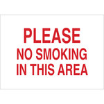 imagen de Brady B-302 Poliéster Rectángulo Letrero de no fumar Blanco - 10 pulg. Ancho x 7 pulg. Altura - Laminado - 88457