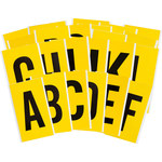 imagen de Brady 3470-LTR KIT Kit de etiquetas de letras - A a Z - Negro sobre amarillo - 5 pulg. x 9 pulg.