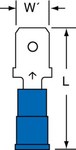 imagen de 3M Scotchlok MNG14-250DMK Azul Agarre de aislamiento Nailon Terminal de desconexión rápida de agarre de aislamiento - Longitud 0.94 pulg. - 01788