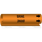 imagen de Brady 5802-II Marcador de tubería de envoltura - 2 1/2 pulg. to 7 7/8 pulg. - Otros líquidos - Poliéster - Negro sobre naranja - B-689