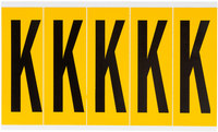 imagen de Brady 1560-K Etiqueta en forma de letra - K - Negro sobre amarillo - 1 3/4 pulg. x 5 pulg. - B-946