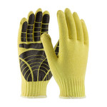 imagen de PIP Kut Gard 08-K300PS Brown/Yellow Small Cut-Resistant Gloves - ANSI A2 Cut Resistance - PVC Dotted Palm Coating - 9 in Length - 08-K300PS/S